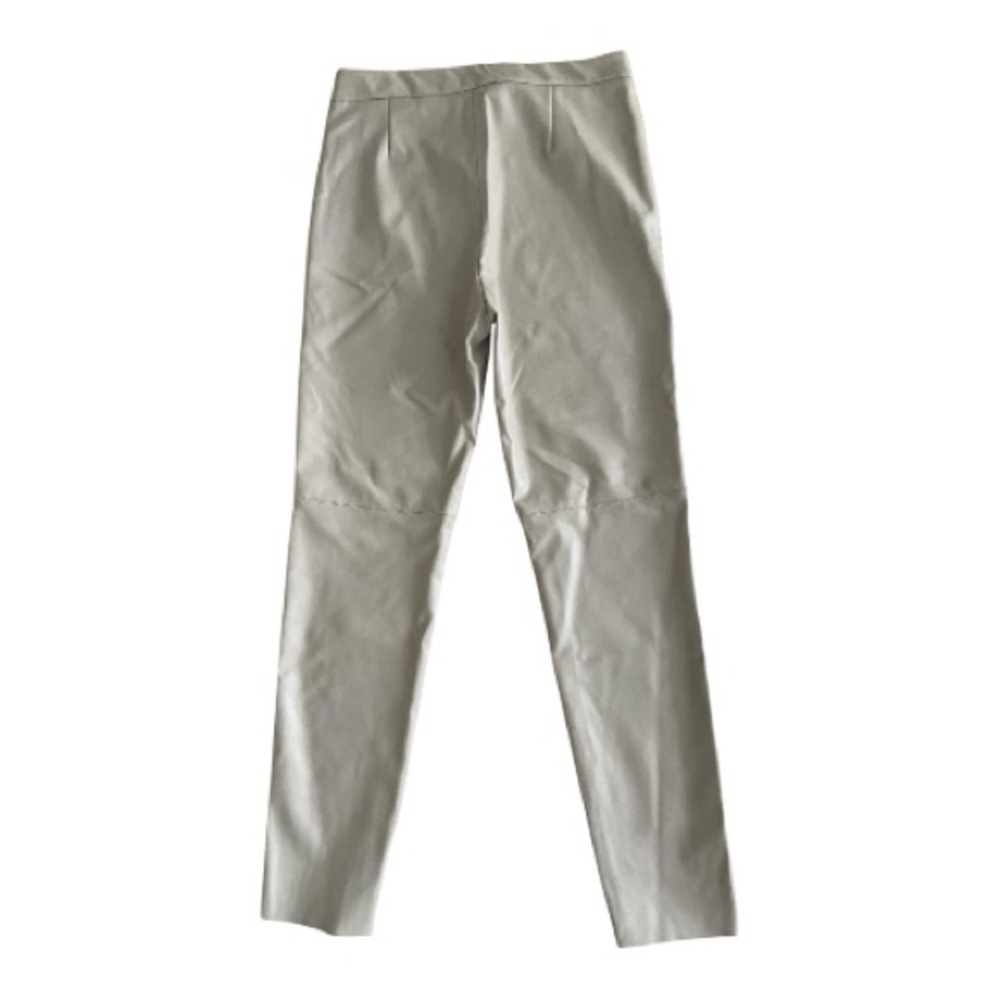 Zara Sand Beige Faux Leather High-Waisted Leggings - Picture 4 of 5